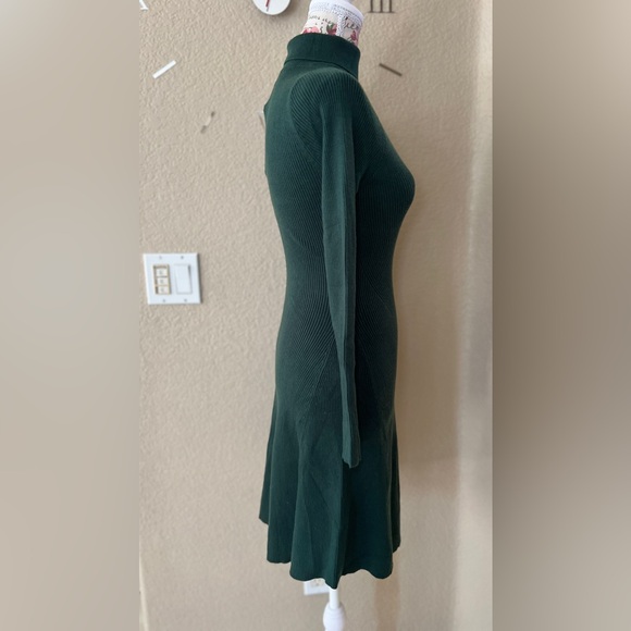 Fashion Nova Green Long Sleeve Mock Neck Dress - Picture 2 of 6